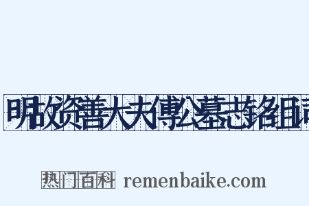明故资善大夫傅公墓志铭组词是什么意思的图片